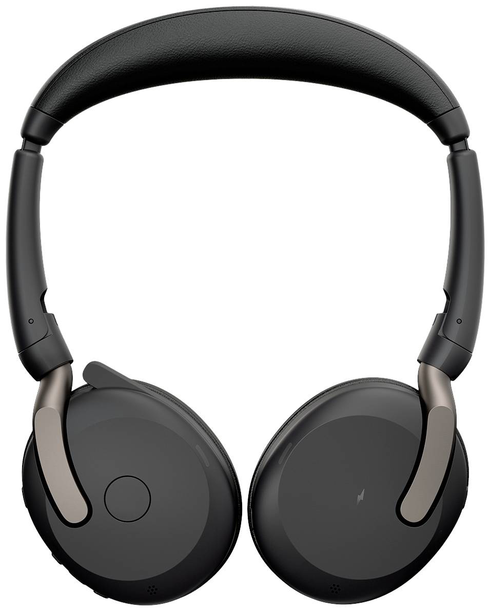 Jabra Evolve2 65 Flex Link380a UC Накладні Bluetooth-стерео навушники Чорні гарнітура з шумопоглинанням, вимкненням мікрофона, рег