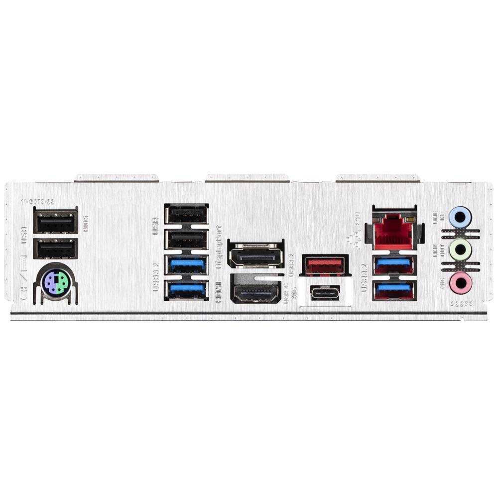 Złącza płyty głównej komputera: USB, HDMI, Ethernet, Audio.