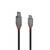 Kabel USB z dwoma różnymi wtyczkami: po lewej stronie USB-A, po prawej stronie USB-C, oba w kolorze szarym z czerwonymi akcentami.