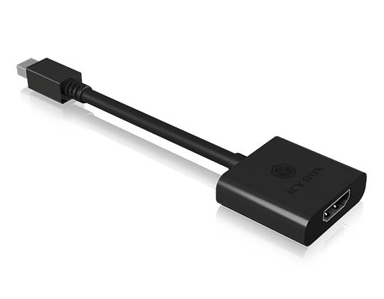 Adapter USB-C na HDMI z czarnego tworzywa sztucznego, umożliwiający podłączenie urządzeń z interfejsem USB-C do ekranów kompatybilnych z HDMI.