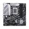 Czarna płyta główna ASUS z srebrnymi radiatorami, gniazdami DIMM, slotami PCIe oraz różnymi złączami.