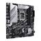 Czarna płyta główna ASUS Prime z srebrnymi radiatorami, slotami PCIe i bankami pamięci RAM, odpowiednia do budowy komputera stacjonarnego.