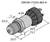 Rysunek techniczny cylindrycznego czujnika, oznaczony normą DIN EN 175301-803-A. Wymiary: całkowita długość 73,1 mm, Ø24 mm.