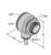 Rysunek techniczny cylindrycznego czujnika z wymiarami: średnica 30 mm, całkowita długość 41 mm, gwint M18 x 1, z diodą LED wskaźnikową.
