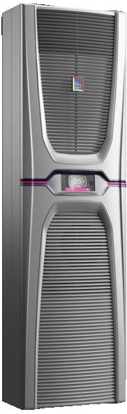 Szary, prostokątny przyrząd elektroniczny z otworami wentylacyjnymi i wyświetlaczem pośrodku, pokazujący temperaturę.