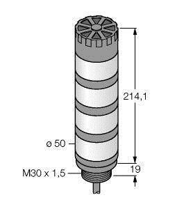 Rysunek techniczny cylindrycznego obiektu z wymiarami: wysokość 214,1 mm, średnica 50 mm, gwint M30 x 1,5 mm.