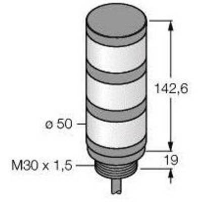 Rysunek części cylindrycznej z wymiarami: wysokość 142,6 mm, średnica 50 mm, gwint M30 x 1,5, odległość od gwintu 19 mm.