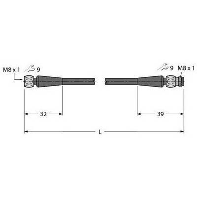 Rysunek techniczny dwóch głowic cylindrowych z wymiarami: M8x1, rozstaw klucza 9. Po lewej: 32 mm, po prawej: 39 mm.