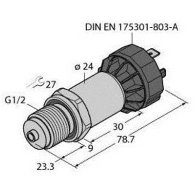 Techniczny rysunek cylindrycznego elementu z gwintem przyłączeniowym G1/2, specyfikowany zgodnie z normą DIN EN 175301-803-A.