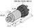 Cylindryczny element z nadrukiem 'DIN EN 175301-803-A'. Wymiary: ø 24, N1/4", całkowita długość 65,1 mm, dwa odcinki: 30 mm i 12,7 mm.