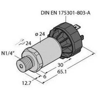 Rysunek techniczny cylindrycznego elementu z wymiarami. Tekst 'DIN EN 175301-803-A'. Średnica: 24 mm, długość: 65,1 mm.