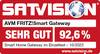 Bramka AVM FRITZ!Smart Gateway otrzymała ocenę 'BARDZO DOBRY' z wynikiem 92,6% w indywidualnym teście bramek Smart Home, w wydaniu 10/2023 magazynu SATVISION.