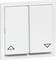Podwójny włącznik światła z symbolami strzałek: strzałka w lewym górnym rogu, strzałka w prawym dolnym rogu. Prostokątny kształt, biały kolor, przeznaczony do użytku wewnątrz pomieszczeń.