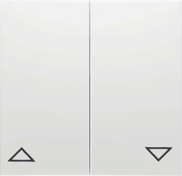 Dwa przyciski, jeden skierowany w górę, a drugi w dół, prawdopodobnie do sterowania urządzeniem lub funkcją.