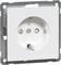 Biała wtyczka z prostokątną ramką, odpowiednia do montażu ściennego.