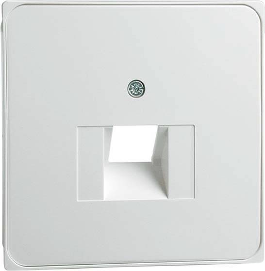 Biała, kwadratowa wnęka ścienna ze złagodzonymi narożnikami, umieszczona centralnie, pozbawiona widocznych przycisków lub elementów funkcyjnych.