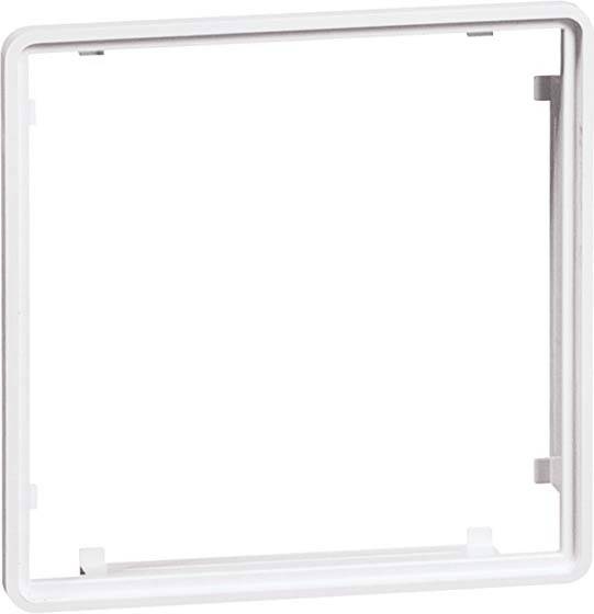 Biała rama z tworzywa sztucznego, w kształcie kwadratu, bez zawartości.