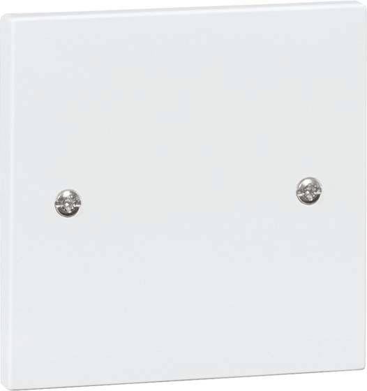 Biała płyta osłonowa z dwoma śrubami, o prostokątnym kształcie, na białym tle.