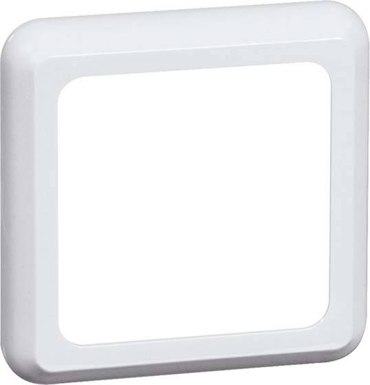 Biała, kwadratowa plastikowa osłona z zaokrąglonymi rogami, odpowiednia do gniazdek lub włączników w pomieszczeniach wewnętrznych.