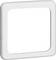 Biały, kwadratowy ramka z tworzywa sztucznego zaokrąglonymi narożnikami.