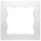 Biała kwadratowa osłona ramki z wycięciem pośrodku, odpowiednia do montażu gniazd elektrycznych lub włączników.