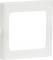 Biały, kwadratowy, płaski ramka z prostokątnym wycięciem pośrodku.