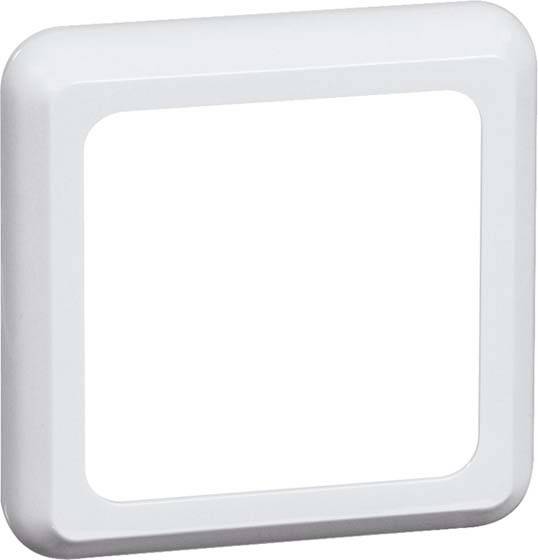 Biała, kwadratowa osłona z tworzywa sztucznego, prawdopodobnie do włącznika światła lub gniazdka elektrycznego.