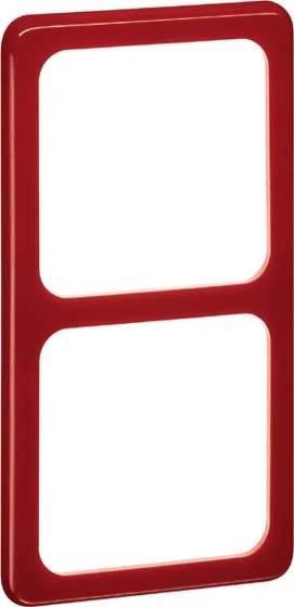 Czerwona prostokątna rama z dwoma pionowymi otworami.