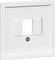Biała, pusta osłona gniazda z trzema prostokątnymi wycięciami, odpowiednia do instalacji przełączników lub gniazdek elektrycznych.