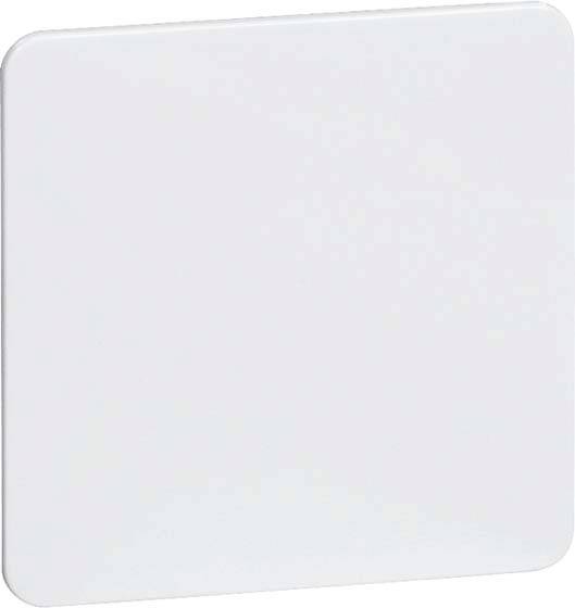 Kwadratowa, biała podkładka wykonana z gładkiego materiału z zaokrąglonymi narożnikami.