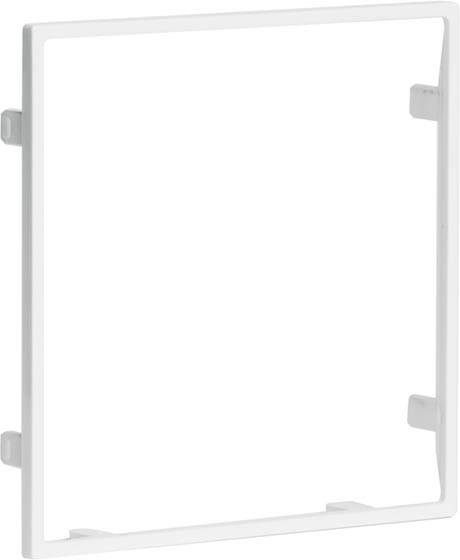 Biały, prostokątny frame z zaokrąglonymi narożnikami i czterema małymi klipsami mocującymi po bokach.