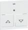 Przełącznik naścienny z dwoma przyciskami: strzałka w górę i strzałka w dół. Służy do sterowania urządzeniami lub regulacji oświetlenia.