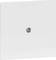 Biała pokrywa z centralnym wkrętem; prosty design do zakrycia gniazdka elektrycznego.