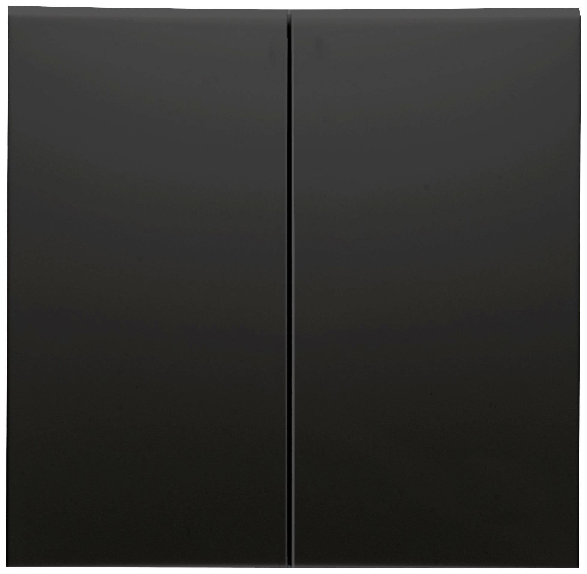 Czarny minimalistyczny obraz z dwoma przylegającymi panelami, rozdzielonymi delikatną linią pionową.
