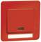 Czerwony przełącznik świetlny o prostokątnym kształcie z małym transparentnym obszarem na dole, odpowiedni do sytuacji awaryjnych lub ostrzegawczych.