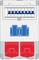 Szafa sterownicza z niebieskim polem przełączników i dwoma dużymi czerwonymi gniazdami poniżej, służąca do sterowania połączeniami elektrycznymi.