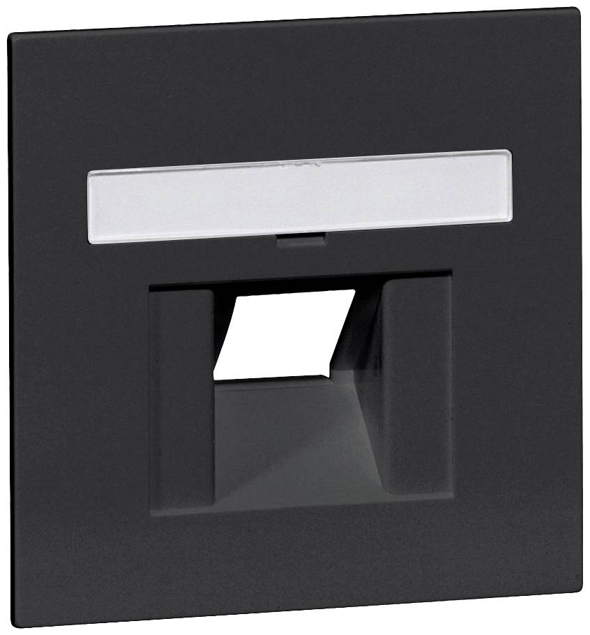 Czarna kwadratowa lampa ścienna z prostokątnym elementem świetlnym na górze i skośnym wylotem światła poniżej, przeznaczona do oświetlenia pośredniego.