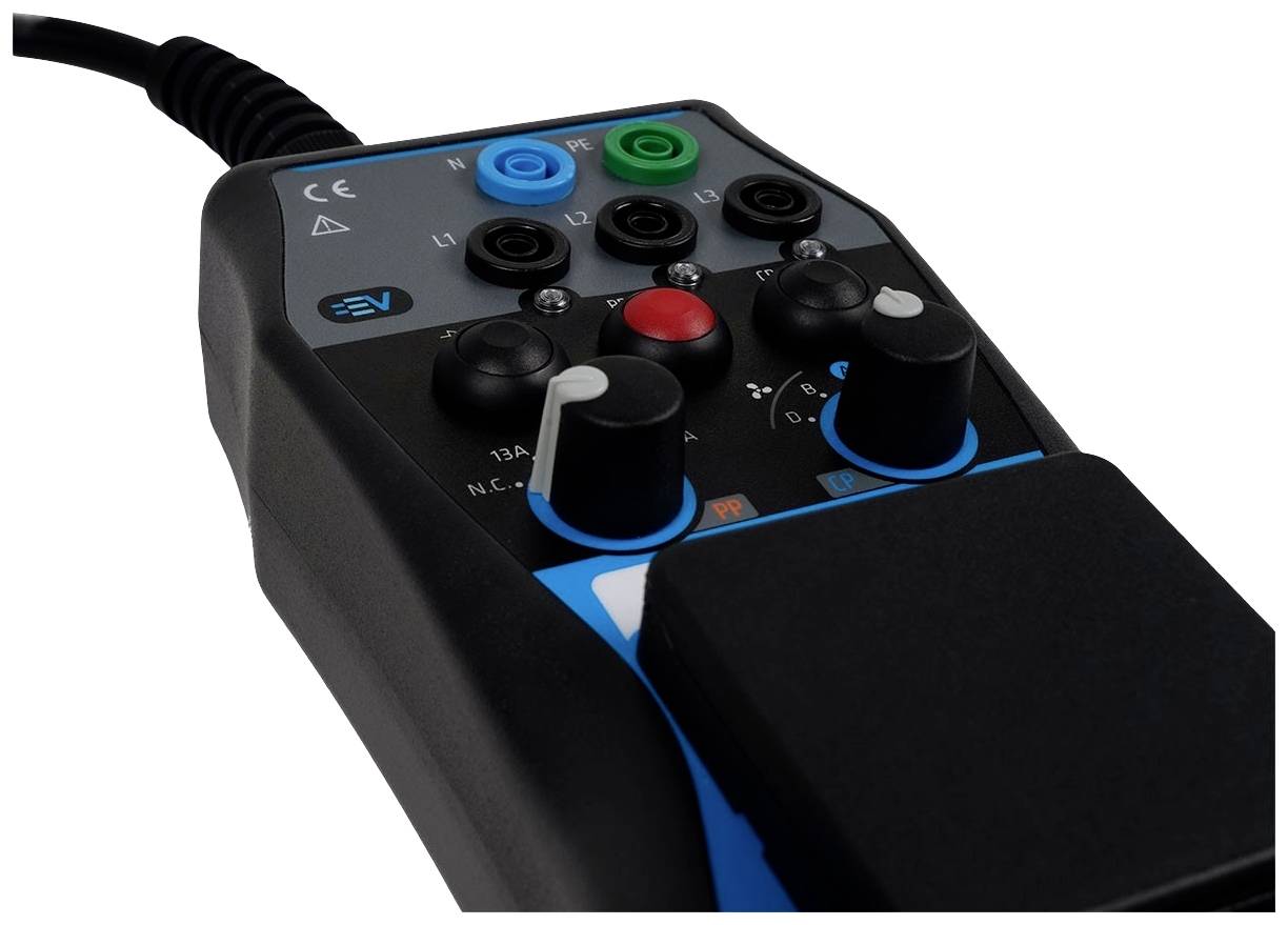 Czarny elektryczny przyrząd pomiarowy z wieloma przyciskami i pokrętłami, używany do sprawdzania obwodów elektrycznych.