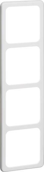 Prostokątna, pionowa rama z czterema identycznymi, prostokątnymi przegródkami. Tło jest białe.