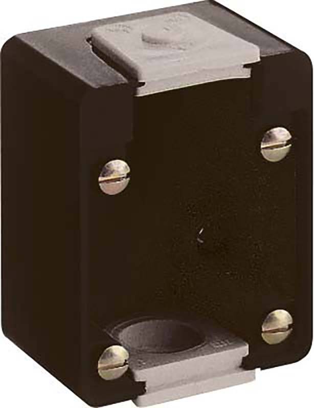 Czarna obudowa z tworzywa sztucznego z czterema srebrnymi śrubami w narożnikach oraz okrągłym wycięciem od spodu.