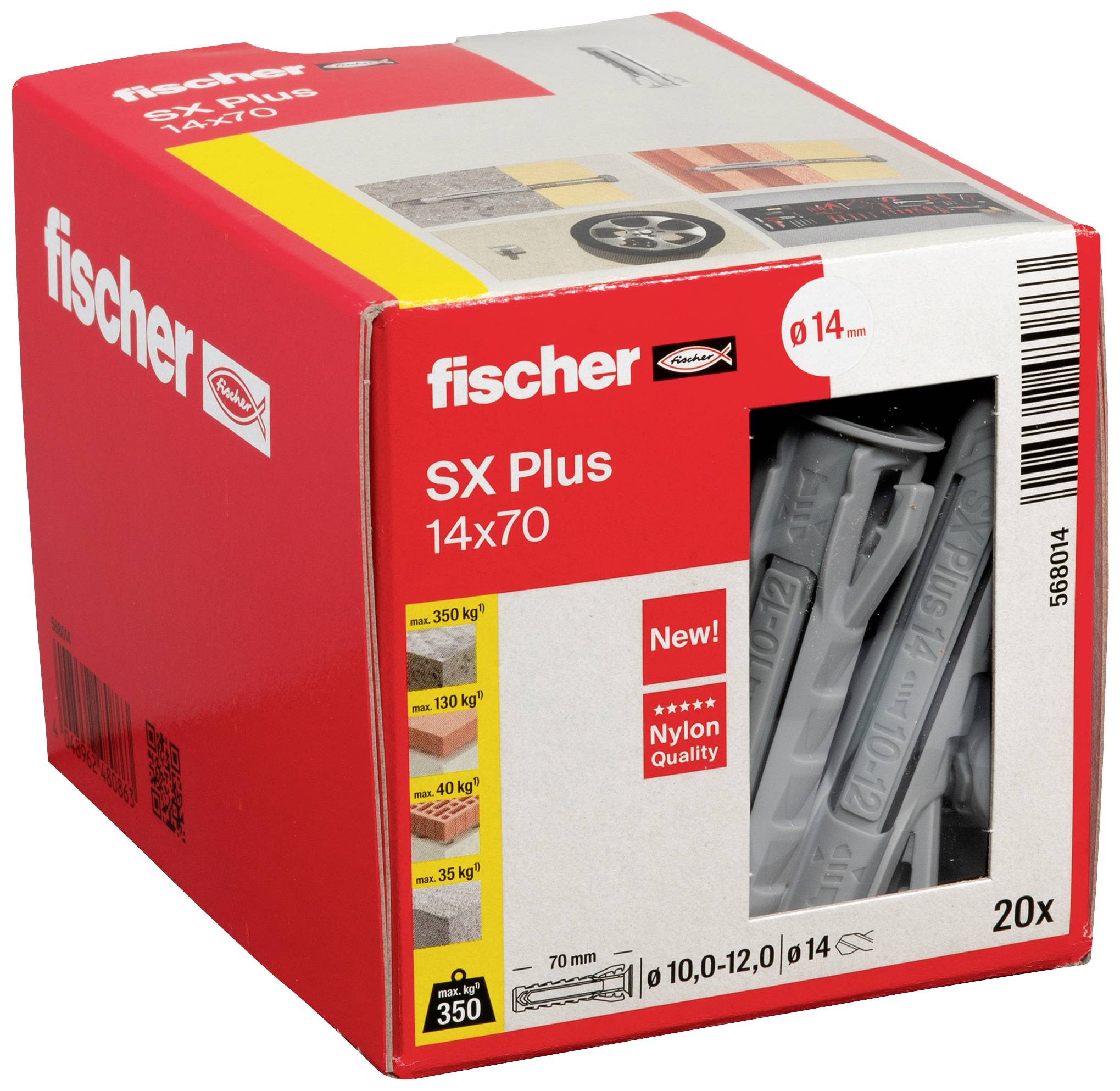 Розширювальний дюбель Fischer 568014 SX Plus 70 мм 14 мм 20 шт.