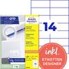 Avery-Zweckform 3653-200 Etykieta uniwersalna 105 x 42.3 mm Papier biały 3080 szt. Trwały Drukarka Laserowa, Drukarka Laserowa, kolorowa