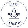 Oznaka z piktogramem kropli wody i trzema odpychającymi strzałkami; tekst 'Ultra Odporny'.