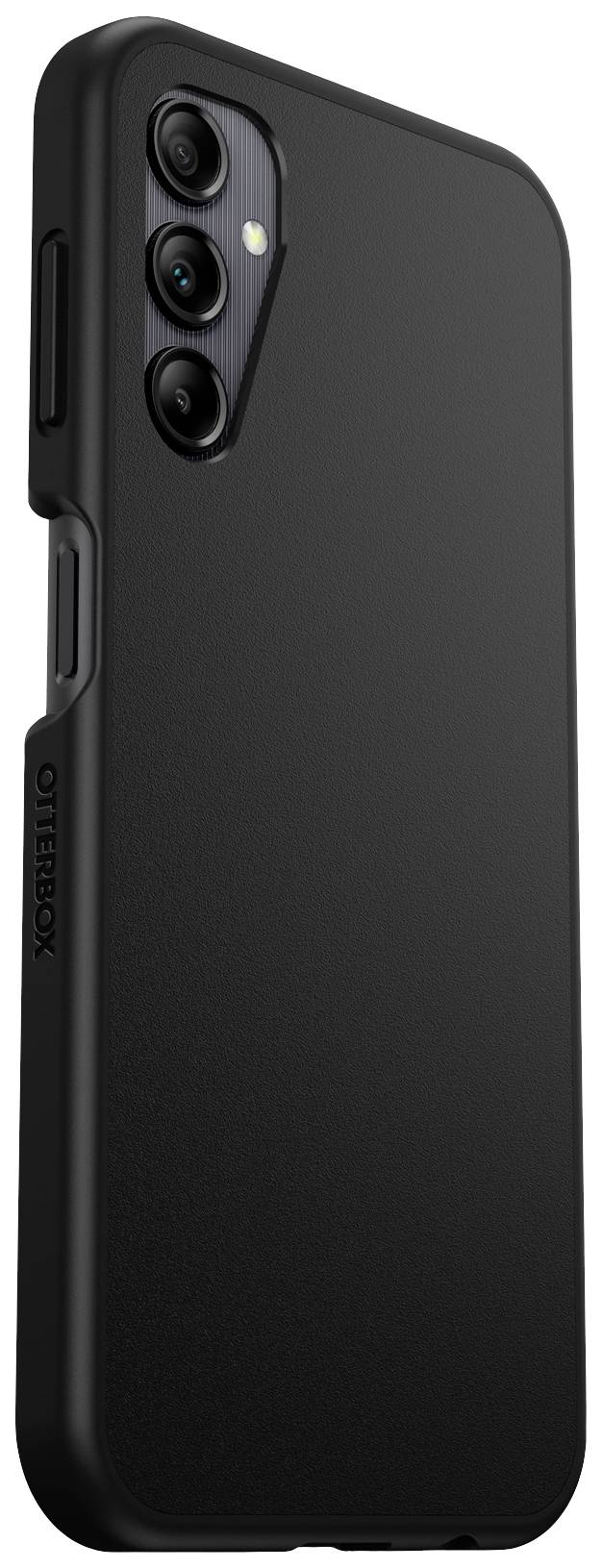 Czarna obudowa ochronna na smartfona z trzema wycięciami na obiektywy aparatu z tyłu, z widoczną nazwą marki 'Otterbox' na boku.