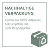 Opakowanie ekologiczne: karton z 100% makulatury, folia termokurczliwa z 30% udziałem materiału z recyklingu. Karton z symbolem recyklingu.