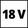'18 V' czarnymi cyframi i literami na białym tle, obramowane czarną ramką. Wskazanie napięcia.