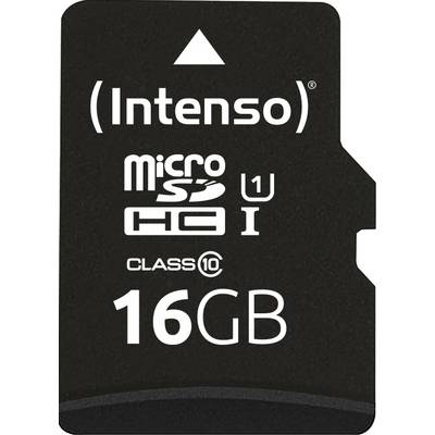Karta microSDHC Intenso 16 GB, klasa 10, UHS-I, czarna.