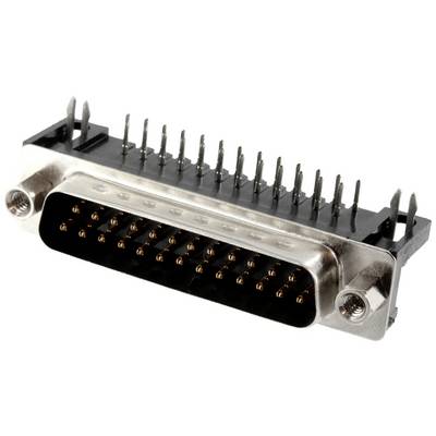 Wtyk D-Sub z wieloma pinami, typowo stosowany do szeregowej transmisji danych w komputerach i urządzeniach elektronicznych.