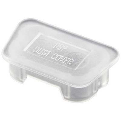 Plastikowa osłona przeciwkurzowa z napisem 'D3P Dust Cover', prostokątna, przezroczysta, przeznaczona do zabezpieczania złączy elektronicznych.