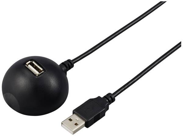Renkforce Kabel USB USB 2.0 Złącze męskie USB-A, Złącze żeńskie USB-A 1.50 m czarny Stacja dokująca RF-5720418